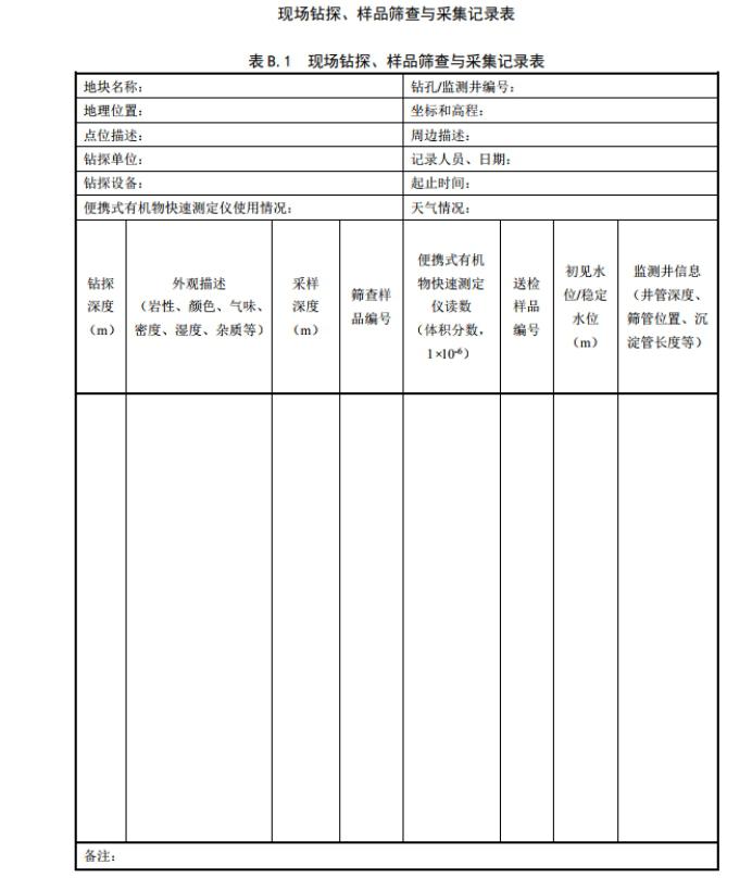 土壤鉆探取樣事項